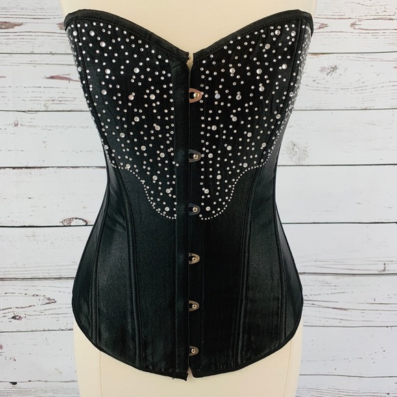 Kitten Tops - CORSET RHINESTONES LACE UP BACK sexy
